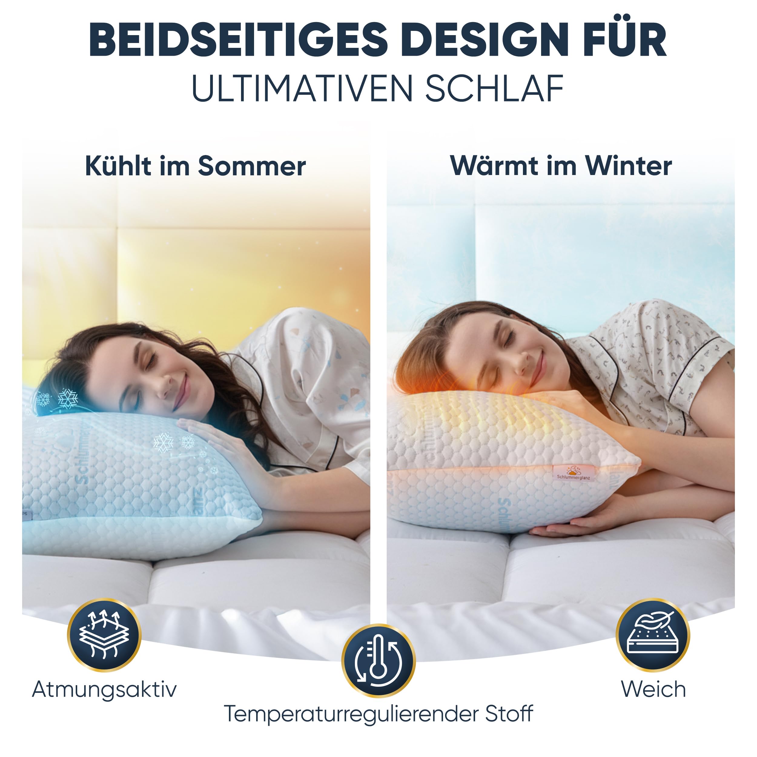 Memory Foam Kissen - Kopfkissen 40x80 höhenverstellbar - Pillows for Sleeping für Seitenschläfer und andere - Premium Füllung gegen Nackenschmerzen - richtige Höhe einfach Finden